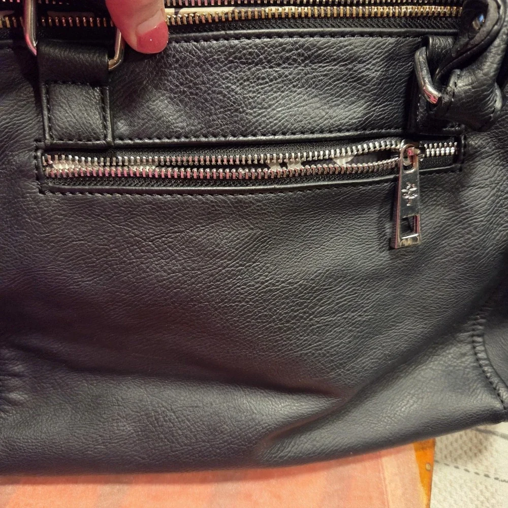 Jenna Kator Collection Vegan Leather Black Satchel Crossbody